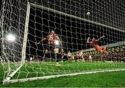 28 March 2025; Bohemians goalkeeper James Talbot makes a save during the SSE Airtricity Men's Premier Division match between Bohemians and Galway United at Dalymount Park in Dublin. Photo by Thomas Flinkow/Sportsfile