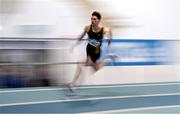 29 March 2025; Harry Mc Ilwaine of Letterkenny AC, Donegal, competes in the Boys U17 200m during day one of the 123.ie National Indoor Juvenile Championships at the TUS Indoor Arena in Athlone, Westmeath. Photo by Ben McShane/Sportsfile