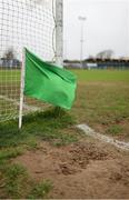 29 March 2025; A general view of the green goal flag before the Allianz Hurling League Division 3 final match between London and Mayo at Manguard Park in Newbridge, Kildare. Photo by Thomas Flinkow/Sportsfile