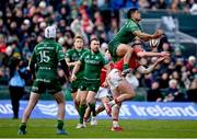 29 March 2025; Josh Ioane of Connacht in action against Ben O’Connor of Munster during the United Rugby Championship match between Connacht and Munster at Hastings Insurance MacHale Park in Castlebar, Mayo. Photo by Tyler Miller/Sportsfile