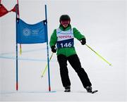 13 March 2025; Donal Brennan of Team Ireland, a member of Kilternan Karvers, Ballinteer, Dublin competes in the Intermediate Super G mens division one during day five of the Turin 2025 Special Olympics World Winter Games in Sestriere, Italy. Photo by Ray McManus/Sportsfile