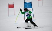 13 March 2025; Donal Brennan of Team Ireland, a member of Kilternan Karvers, Ballinteer, Dublin competes in the Intermediate Super G mens division one during day five of the Turin 2025 Special Olympics World Winter Games in Sestriere, Italy. Photo by Ray McManus/Sportsfile