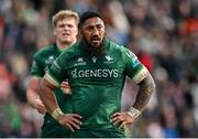 29 March 2025; Bundee Aki of Connacht during the United Rugby Championship match between Connacht and Munster at Hastings Insurance MacHale Park in Castlebar, Mayo. Photo by Seb Daly/Sportsfile