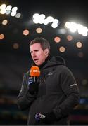 15 March 2025; TG4 analyst Gary Sice at half-time during the Allianz Football League Division 1 match between Dublin and Galway at Croke Park in Dublin. Photo by Piaras Ó Mídheach/Sportsfile