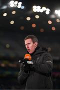 15 March 2025; TG4 analyst Gary Sice at half-time during the Allianz Football League Division 1 match between Dublin and Galway at Croke Park in Dublin. Photo by Piaras Ó Mídheach/Sportsfile
