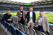 31 March 2025; In attendance to launch GAA+ are GAA+ pundits, from left, Paddy Andrews, John &quot;Bubbles&quot; O'Dwyer, Richie Hogan and Marc Ó Sé at Croke Park in Dublin. Photo by Sam Barnes/Sportsfile