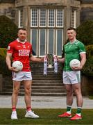 25 March 2025; Cork captain Brian Hurley, left, and Limerick vice captain Barry Coleman at the launch of the Munster GAA Senior Hurling and Football Championship 2025 at Muckross House in Killarney, Kerry. Photo by Brendan Moran/Sportsfile
