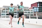 2 April 2025; Pictured are, A&L Goodbody Partner Aideen Burke and David Gillick ALG5K Ambassador, two-time European indoor 400m champion, pictured at the launch of the 2025 ALG5K Corporate Team Challenge which takes place in Dublin City Centre on September 16th 2025. Photo by Sam Barnes/Sportsfile