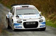 30 March 2025; Paul Barrett and Darragh Kelly compete in their Citroen C3 Rally2 during the Rose Hotel Circuit of Kerry Rally round two of the 2025 National Rally Championship in Tralee, Kerry. Photo by Philip Fitzpatrick/Sportsfile