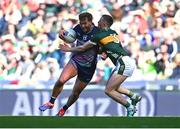 30 March 2025; Aidan O'Shea of Mayo in action against Jason Foley of Kerry during the Allianz Football League Division 1 final match between Kerry and Mayo at Croke Park in Dublin. Photo by Piaras Ó Mídheach/Sportsfile