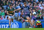 30 March 2025; Aidan O'Shea of Mayo shoots to score his side's first point during the Allianz Football League Division 1 final match between Kerry and Mayo at Croke Park in Dublin. Photo by Shauna Clinton/Sportsfile