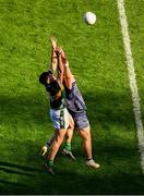 30 March 2025; Jack Carney of Mayo in action against Mike Breen of Kerry during the Allianz Football League Division 1 final match between Kerry and Mayo at Croke Park in Dublin. Photo by Daire Brennan/Sportsfile