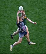30 March 2025; Jack Carney of Mayo in action against Mark O'Shea of Kerry during the Allianz Football League Division 1 final match between Kerry and Mayo at Croke Park in Dublin. Photo by Daire Brennan/Sportsfile