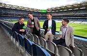31 March 2025; In attendance to launch GAA+ are GAA+ pundits, from left, Paddy Andrews, John &quot;Bubbles&quot; O'Dwyer, Richie Hogan and Marc Ó Sé at Croke Park in Dublin. Photo by Sam Barnes/Sportsfile