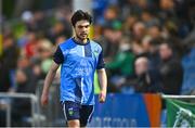 31 March 2025; Sean Brennan of UCD leaves the pitch as he is shown a second yellow by referee David Dunne during the SSE Airtricity Men's First Division match between UCD and Bray Wanderers at the UCD Bowl in Belfield, Dublin. Photo by Tyler Miller/Sportsfile