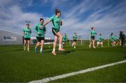 1 April 2025; Leanne Kiernan and teammates during a Republic of Ireland women's training session at the FAI National Training Centre in Abbotstown, Dublin. Photo by Stephen McCarthy/Sportsfile