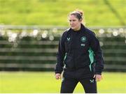 1 April 2025; FAI head of women and girls’ football coach Hannah Dingley during a Republic of Ireland women's training session at the FAI National Training Centre in Abbotstown, Dublin. Photo by Stephen McCarthy/Sportsfile