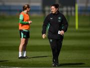 1 April 2025; Coach Hannah Dingley during a Republic of Ireland women's training session at the FAI National Training Centre in Abbotstown, Dublin. Photo by Stephen McCarthy/Sportsfile