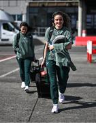 1 April 2025; Republic of Ireland's Leanne Kiernan at Dublin Airport ahead of the team's departure to Greece for their UEFA Women's Nations League League B match against Greece on Friday. Photo by Stephen McCarthy/Sportsfile