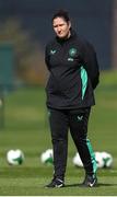 1 April 2025; Coach Hannah Dingley during a Republic of Ireland women's training session at the FAI National Training Centre in Abbotstown, Dublin. Photo by Stephen McCarthy/Sportsfile