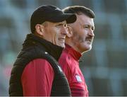 2 April 2025; Cork manager Noel Furlong with selector Donal Og Cusack during the oneills.com Munster GAA U20 Hurling Championship round two match between Cork and Tipperary at Supervalu Páirc Uí Chaoimh in Cork. Photo by Matt Browne/Sportsfile
