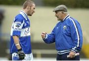 8 July 2006; Laois manager Mick O'Dwyer in conversation with Billy Sheehan before the game. Bank of Ireland All-Ireland Senior Football Championship Qualifier, Round 2, Laois v Tyrone, O'Moore Park, Portlaoise, Co. Laois. Picture credit: Brendan Moran / SPORTSFILE