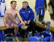 23 January 2005; Laois captain Noel Garvan with his manager Mick O'Dwyer in the team dressing room after victory over Westmeath. O'Byrne Cup Final, Westmeath v Laois, Cusack Park, Mullingar, Co. Westmeath. Picture credit; David Maher / SPORTSFILE