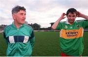 15 September 1998; Kildare manager Mick O'Dwyer with his son, and Kildare footballer, Karl at a Kildare senior football squad training session at St Conleth's Park in Newbridge, Kildare. Photo by David Maher/Sportsfile