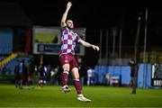 4 April 2025; Ryan Brennan of Drogheda United celebrates after the SSE Airtricity Men's Premier Division match between Drogheda United and Waterford at Sullivan & Lambe Park in Drogheda, Louth. Photo by Ben McShane/Sportsfile