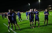 4 April 2025; Shelbourne players, from left, Lewis Temple, Harry Wood, Kerr McInroy, Kameron Ledwidge, and James Norris after the SSE Airtricity Men's Premier Division match between St Patrick's Athletic and Shelbourne at Richmond Park in Dublin. Photo by Seb Daly/Sportsfile