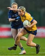 13 March 2025; Aobha Harmon of DCU Dóchas Éireann during the 2025 AIG Moynihan Cup final match between TUD CC1 and DCU Dóchas Éireann at Queen's Sport in Belfast. Photo by Shauna Clinton/Sportsfile