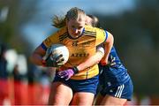 13 March 2025; Clodagh O’Connor of DCU Dóchas Éireann during the 2025 AIG HEC Cup final match between UU Coleraine and DCU Dóchas Éireann at Queen's University in Belfast. Photo by Shauna Clinton/Sportsfile
