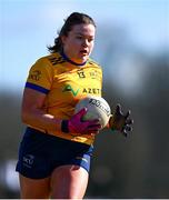 13 March 2025; Sarah Boyd of DCU Dóchas Éireann during the 2025 AIG HEC Cup final match between UU Coleraine and DCU Dóchas Éireann at Queen's University in Belfast. Photo by Shauna Clinton/Sportsfile