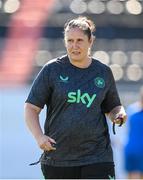 4 April 2025; Republic of Ireland assistant coach Hannah Dingley before the UEFA Women's Nations League B match between Greece and Republic of Ireland at Theodoros Vardinogiannis Stadium in Heraklion, Crete, Greece. Photo by Stephen McCarthy/Sportsfile