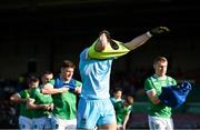 5 April 2025; Limerick goalkeeper Josh Ryan puts back on a bib after the team photograph before the Munster GAA Football Senior Championship quarter-final match between Limerick and Cork at TUS Gaelic Grounds in Limerick. Photo by Tom Beary/Sportsfile