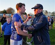 5 April 2025; Laois manager Justin McNulty and Mark Barry of Laois after the Leinster GAA Football Senior Championship round one match between Wexford and Laois at Chadwicks Wexford Park in Wexford. Photo by Ray McManus/Sportsfile