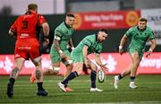 5 April 2025; JJ Hanrahan of Connacht during the EPCR Challenge Cup Round of 16 match between Connacht and Cardiff Rugby at Dexcom Stadium in Galway. Photo by Piaras Ó Mídheach/Sportsfile