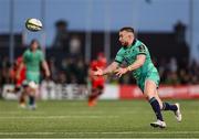5 April 2025; JJ Hanrahan of Connacht during the EPCR Challenge Cup Round of 16 match between Connacht and Cardiff Rugby at Dexcom Stadium in Galway. Photo by Thomas Flinkow/Sportsfile