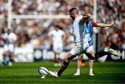 6 April 2025; John Cooney of Ulster kicks a conversion during the Investec Champions Cup Round of 16 match between Bordeaux Begles and Ulster at Stade Chaban-Delmas in Bordeaux, France. Photo by Ramsey Cardy/Sportsfile