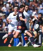 6 April 2025; Joey Carbery of Bordeaux Begles in action against John Cooney of Ulster during the Investec Champions Cup Round of 16 match between Bordeaux Begles and Ulster at Stade Chaban-Delmas in Bordeaux, France. Photo by Ramsey Cardy/Sportsfile