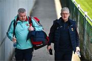 6 April 2025; Mayo manager Kevin McStay, right, and Mayo selector Stephen Rochford arrive before the Connacht GAA Football Senior Championship quarter-final match between Mayo and Sligo at Hastings Insurance MacHale Park in Castlebar, Mayo. Photo by Sam Barnes/Sportsfile