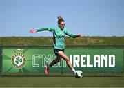 6 April 2025; Leanne Kiernan during a Republic of Ireland women's training session at the FAI National Training Centre in Abbotstown, Dublin. Photo by Stephen McCarthy/Sportsfile