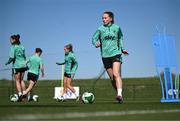 6 April 2025; Aoibheann Clancy during a Republic of Ireland women's training session at the FAI National Training Centre in Abbotstown, Dublin. Photo by Stephen McCarthy/Sportsfile
