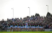 6 April 2025; The Mayo team stand for a moments of silence in memory of the late Mick O'Dwyer before the Connacht GAA Football Senior Championship quarter-final match between Mayo and Sligo at Hastings Insurance MacHale Park in Castlebar, Mayo. Photo by Sam Barnes/Sportsfile