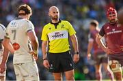 5 April 2025; Referee Andrea Piardi during the Investec Champions Cup Round of 16 match between La Rochelle and Munster at Stade Marcel Deflandre in La Rochelle, France. Photo by Ramsey Cardy/Sportsfile