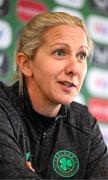 7 April 2025; Head coach Carla Ward during a Republic of Ireland women's media conference at Tallaght Stadium in Dublin. Photo by Stephen McCarthy/Sportsfile