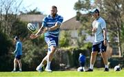 7 April 2025; RG Snyman and assistant coach Tyler Bleyendaal during Leinster Rugby squad training at UCD in Dublin. Photo by Piaras Ó Mídheach/Sportsfile