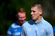 7 April 2025; Sam Prendergast during Leinster Rugby squad training at UCD in Dublin. Photo by Piaras Ó Mídheach/Sportsfile