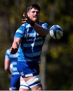 7 April 2025; Joe McCarthy during Leinster Rugby squad training at UCD in Dublin. Photo by Piaras Ó Mídheach/Sportsfile