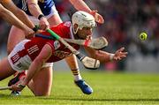 6 April 2025; Patrick Horgan of Cork gets a handpass away as he is put under pressure by Robert Doyle and Eoghan Connolly of Tipperary during the Allianz Hurling League Division 1A final match between Tipperary and Cork at SuperValu Páirc Uí Chaoimh in Cork. Photo by Brendan Moran/Sportsfile